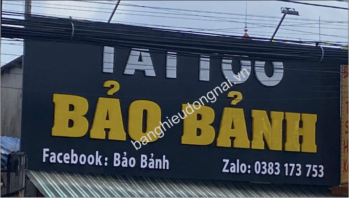 Bảng hiệu alu chữ nổi mi ca Bảo Bảnh tại Nhơn Trạch