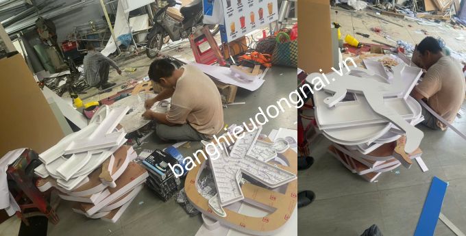 Gia công chữ nổi mica led âm để làm bảng hiệu alu chữ nổi tại Đồng Nai