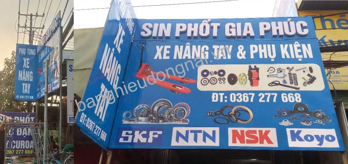 Bảng hiệu tôn sơn dán decal cắt kết hợp decal in gia phúc Biên Hòa