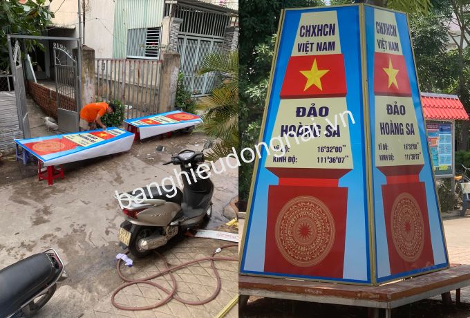 Thi công bảng hiệu tôn dán decal giá rẻ tại Biên Hòa