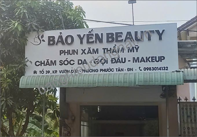 bảng hiệu alu chữ nổi tiệm tóc bảo yến tại phước tân đồng nai