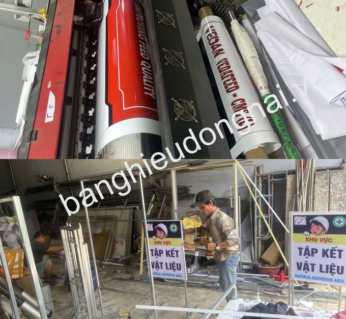 Xưởng sản xuất biển báo công trình tại Bình Dương